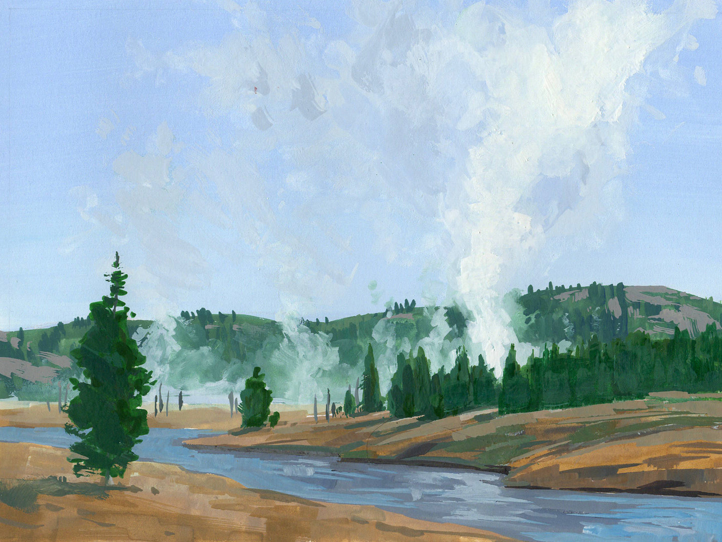 Gouache Landscape Painting 1