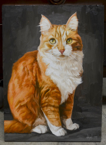 Custom Cat Portrait Oil Painting