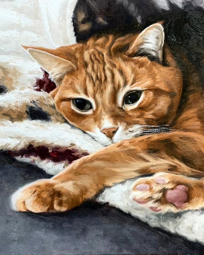 Custom Cat Portrait Oil Painting